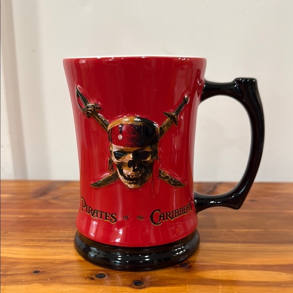 Disney Parks Pirates Of The Caribbean Red Skull 3D Raised Mug - Picture 1 of 5